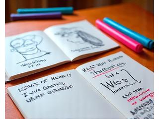 Telestrations game in action with sketchpads