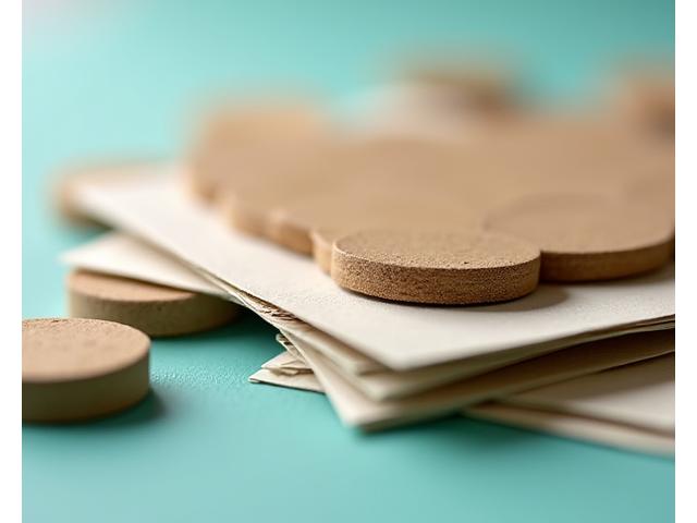 Close-up of recycled cardboard and natural wood gaming tokens, textured and warm.
