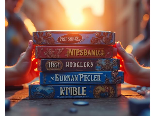 Close-up of bustling cashier with a 'Bestsellers' sign and many popular game boxes