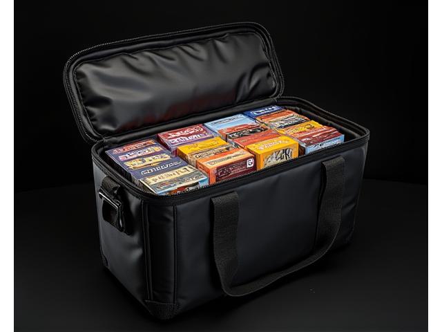 Large, durable board game transport bag with multiple compartments
